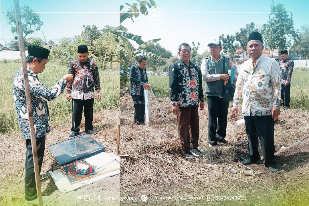 Pengukuran Arah Kiblat di Musala As Salam Kelurahan Blandongan Berjalan Lancar